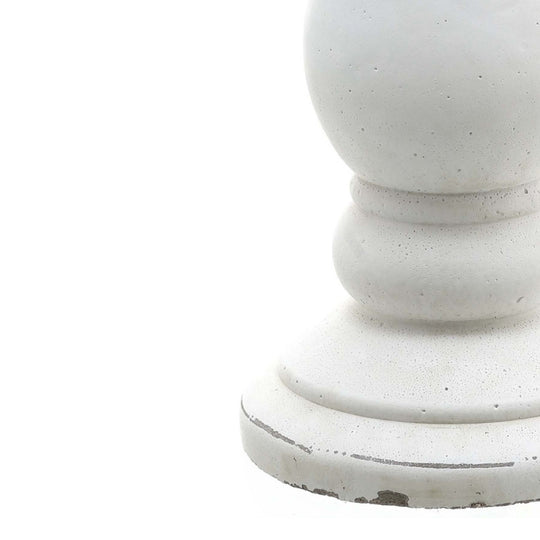 Matt White Ceramic Candle Holder – 38cm, turned ceramic body and white finish detail