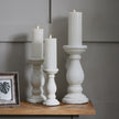 Matt White Ceramic Candle Holder – 38cm, candle holders styled on a console