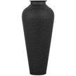 Matt Black Hammered Steel Vase with Lid – 41cm, single vase alternate angle