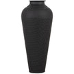 Matt Black Hammered Steel Vase with Lid – 41cm, single vase side view