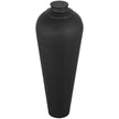 Matt Black Hammered Floor Vase with Lid – 80cm, lid and shoulder detail