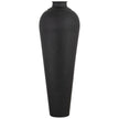 Tall Matt Black Hammered Floor Vase with Lid – 103cm, single floor vase front view