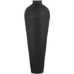 Tall Matt Black Hammered Floor Vase with Lid – 103cm, single floor vase side view