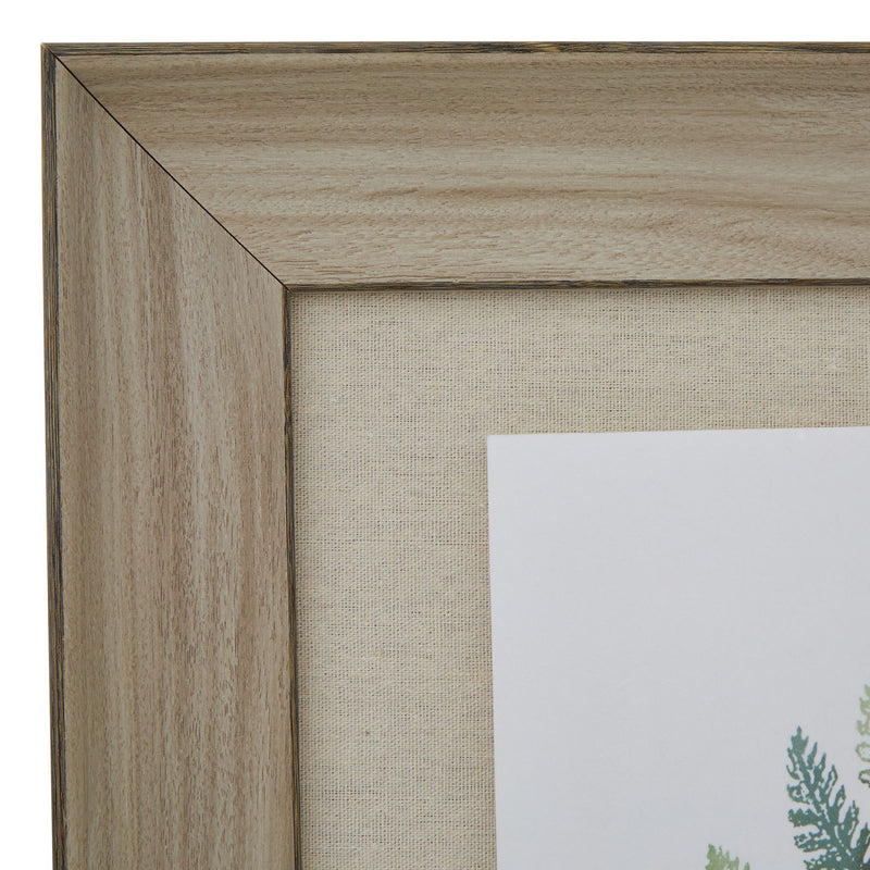 Fern Duo Watercolour Print in Washed Wood Frame – 50 × 60cm, washed wood frame detail