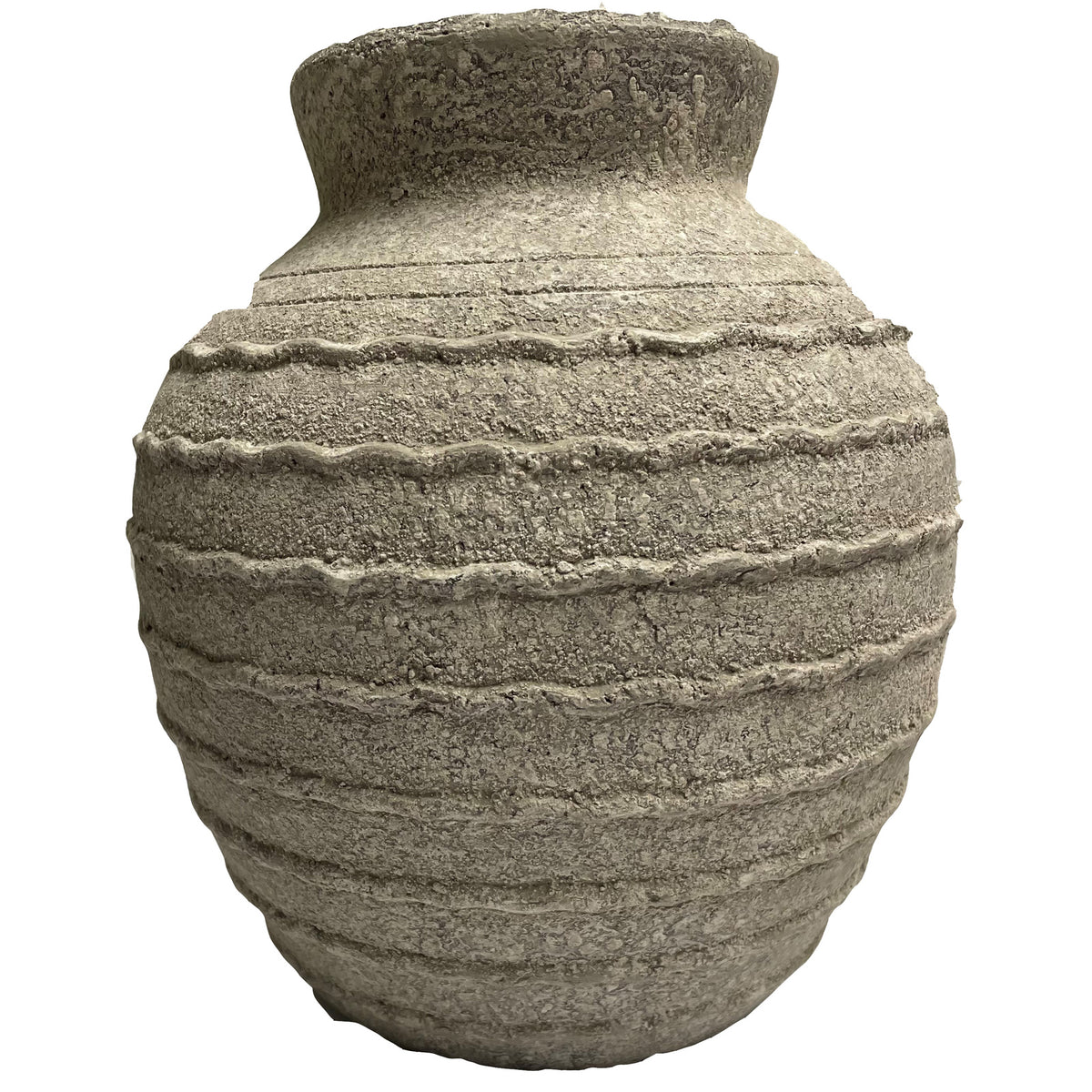 Large Tuscan Grey Ceramic Vase – 33cm, single vase front view