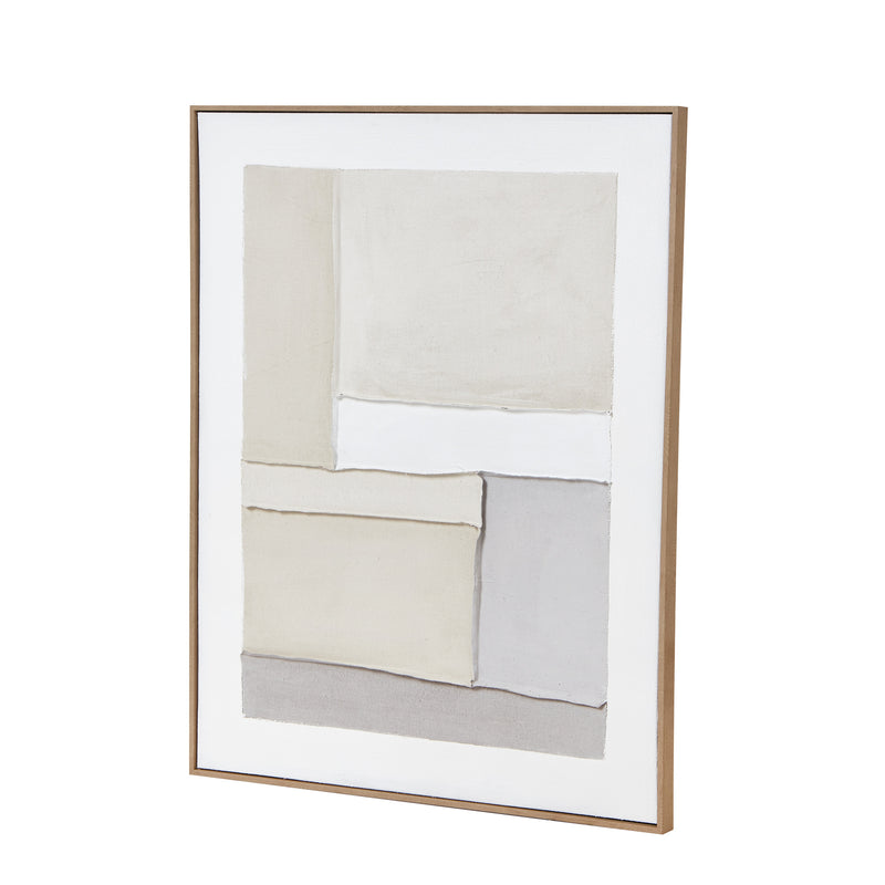 Contempo Alpha Abstract Framed Canvas – 75 × 95cm, angled artwork view