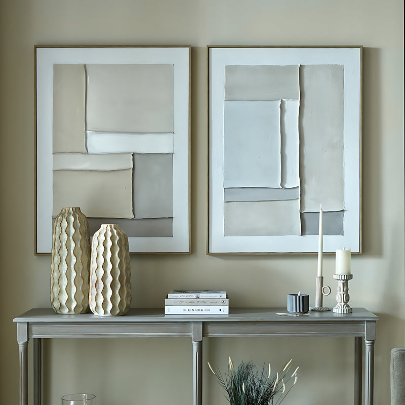 Contempo Beta Abstract Framed Canvas – 75 × 95cm, styled with coordinating artwork