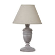 Metis Urn Wooden Table Lamp with Linen Shade – 26.5cm, full product view