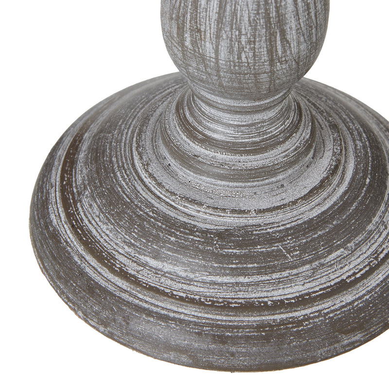 Augusta Column Wooden Table Lamp with Linen Shade – 31cm, base detail
