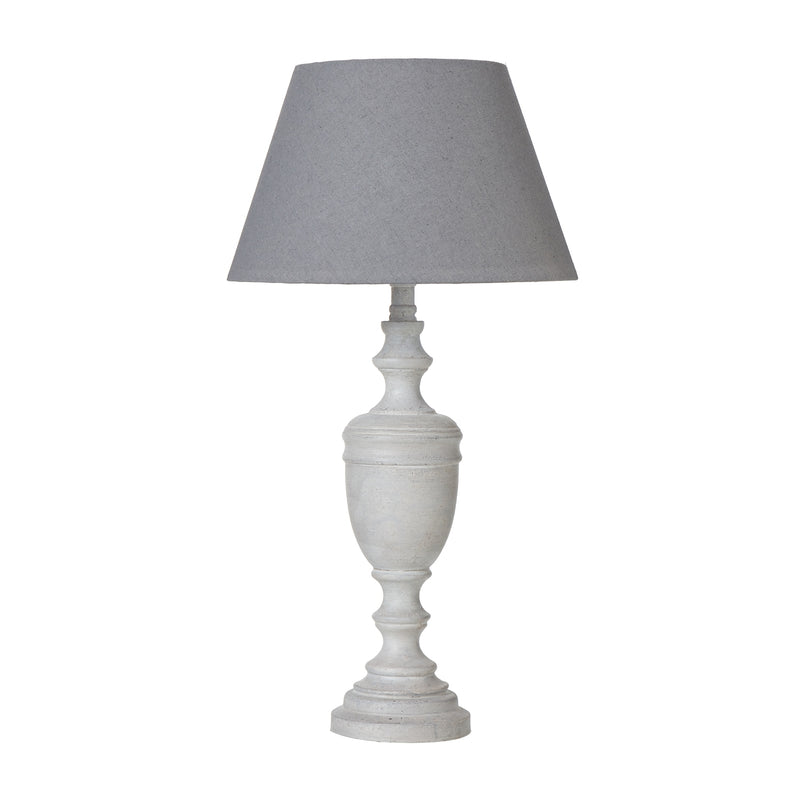 Lentia Urn Wooden Table Lamp with Linen Shade – 45.5cm, full product view