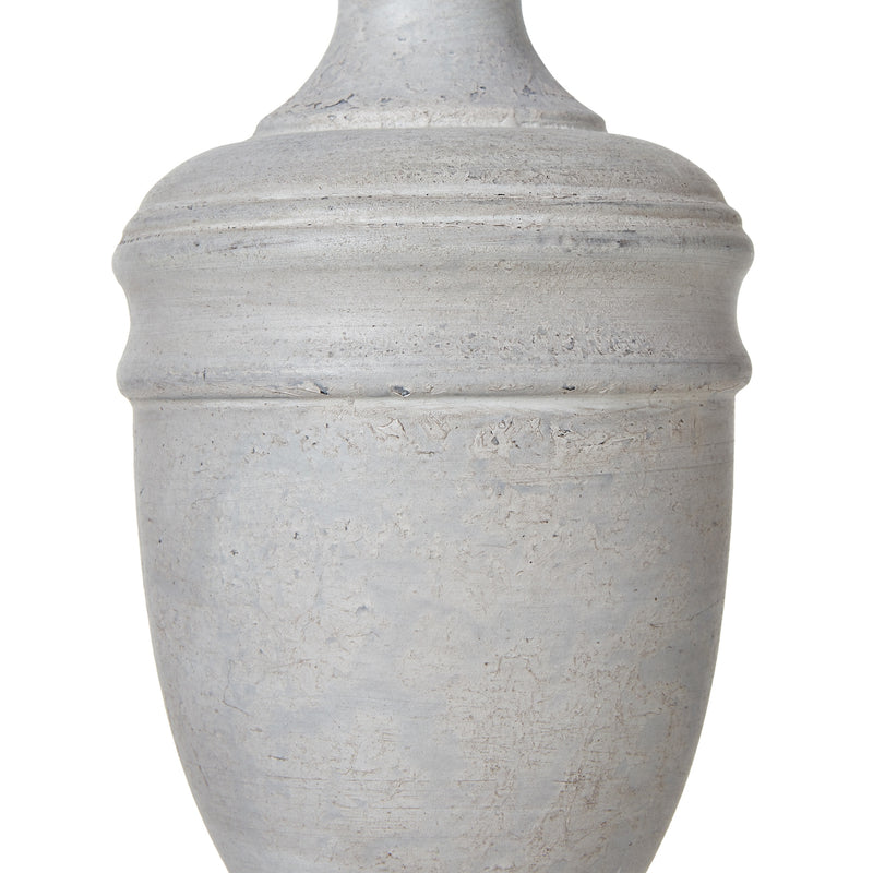 Lentia Urn Wooden Table Lamp with Linen Shade – 45.5cm, urn-shaped wooden base detail