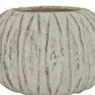 Rounded Fin-Textured Ceramic Vase – 20.5cm, vertical fin texture detail