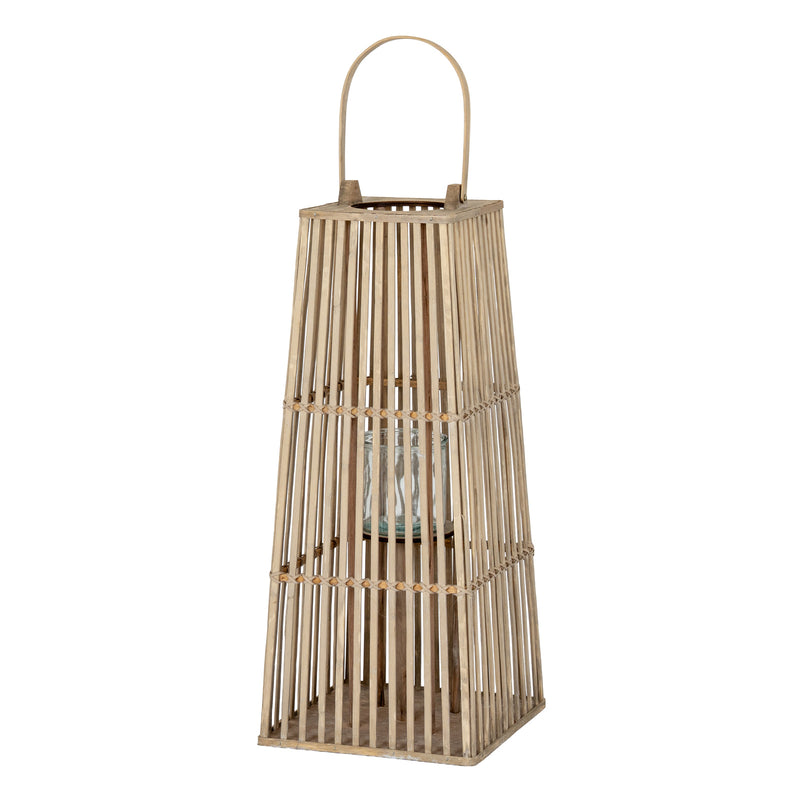 Wicker Silo Lantern with Glass Holder – 67cm, single silo lantern front view