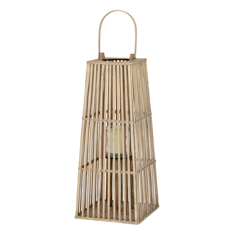 Wicker Silo Lantern with Glass Holder – 67cm, single lantern alternate angle