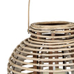 Large Round Willow Lantern with Glass Holder – 35cm, woven willow structure detail
