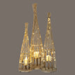 Medium Conical Wicker LED Lantern – 110cm, coordinating illuminated lanterns against a dark background