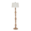 Brown Resin Floor Lamp with Edged Linen Shade – 154cm, complete floor lamp alternate view