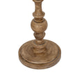 Brown Resin Floor Lamp with Edged Linen Shade – 154cm, brown resin base detail