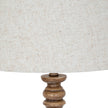 Brown Resin Floor Lamp with Edged Linen Shade – 154cm, edged linen shade detail