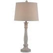 Stella White Table Lamp with Linen Shade – 74cm, full product view