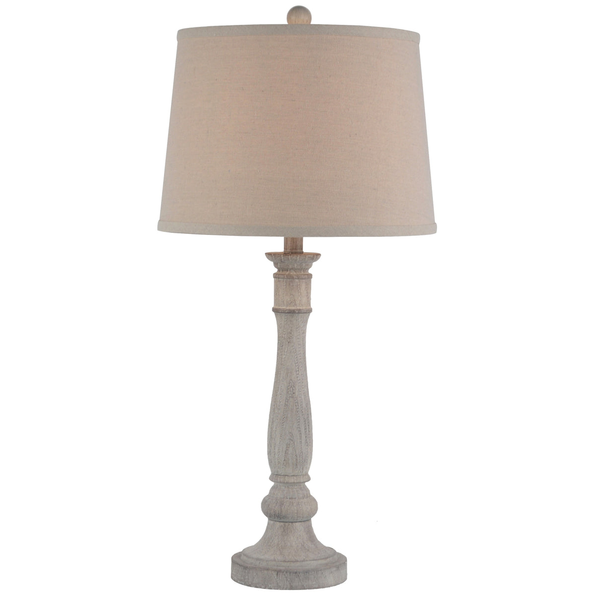 Stella White Table Lamp with Linen Shade – 74cm, full product view