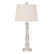 Stella White Table Lamp with Linen Shade – 74cm, alternate full product view