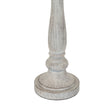 Stella White Table Lamp with Linen Shade – 74cm, turned resin stem detail