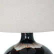 Sepia Shadows Glass Table Lamp with Linen Shade – 66cm, shade and base detail