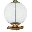 Lunel Glass Orb Table Lamp with Edged Linen Shade – 79cm, glass orb detail