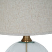 Lunel Glass Orb Table Lamp with Edged Linen Shade – 79cm, edged linen shade detail