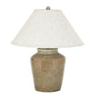 Mottura Green Ceramic Table Lamp with Edged Linen Shade – 66cm, alternate full product view