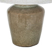 Mottura Green Ceramic Table Lamp with Edged Linen Shade – 66cm, green ceramic finish detail