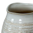 Wide Hewn-Texture White Ceramic Vase – 26cm, shaped opening and glazed rim detail
