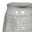 Wide Hewn-Texture White Ceramic Vase – 26cm, textured ceramic body detail