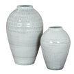 White Olpe Ceramic Vase – 30cm, large and medium vases shown together