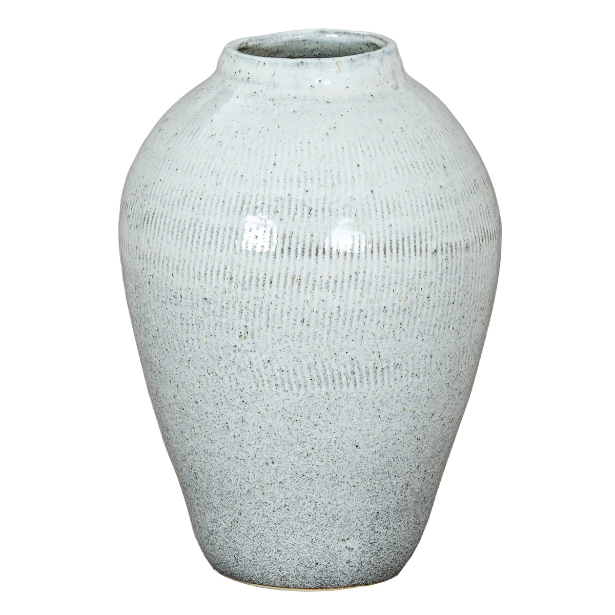 Large White Olpe Ceramic Vase – 44cm, single vase front view