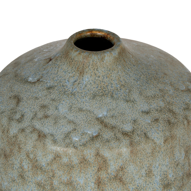 Grey Ceramic Bottle Vase – 30cm, open neck and shoulder detail