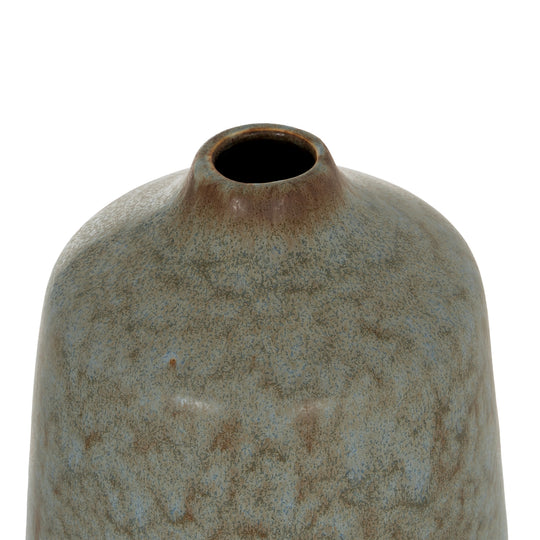Tall Grey Ceramic Bottle Vase – 47cm, open neck detail