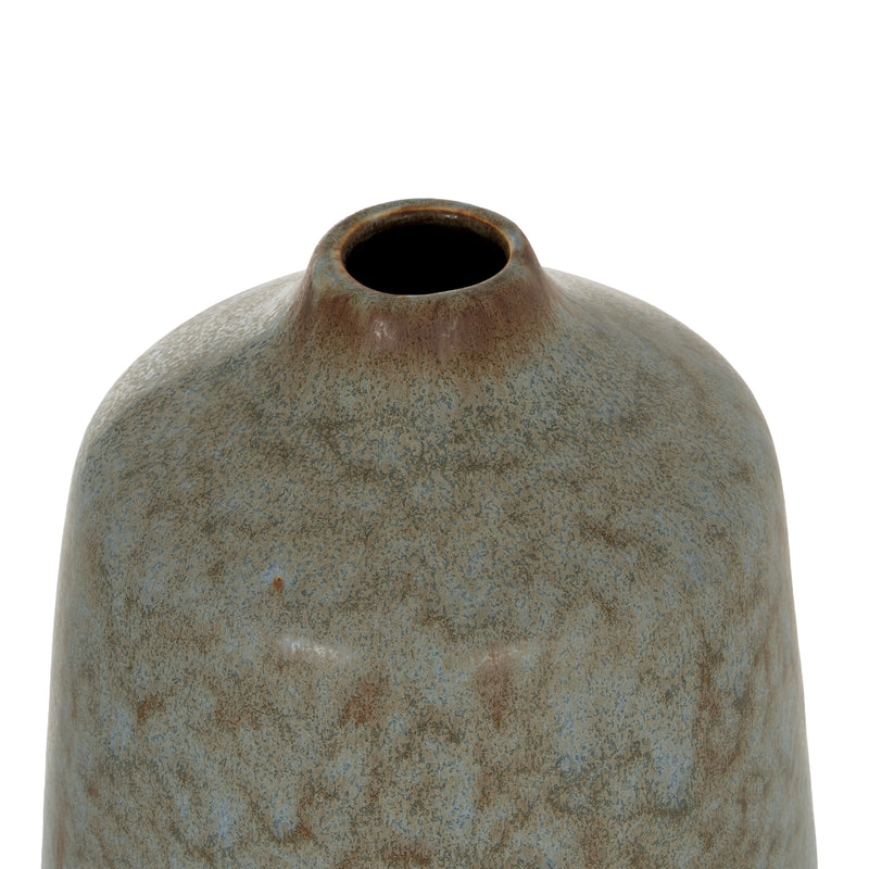 Tall Grey Ceramic Bottle Vase – 47cm, open neck detail