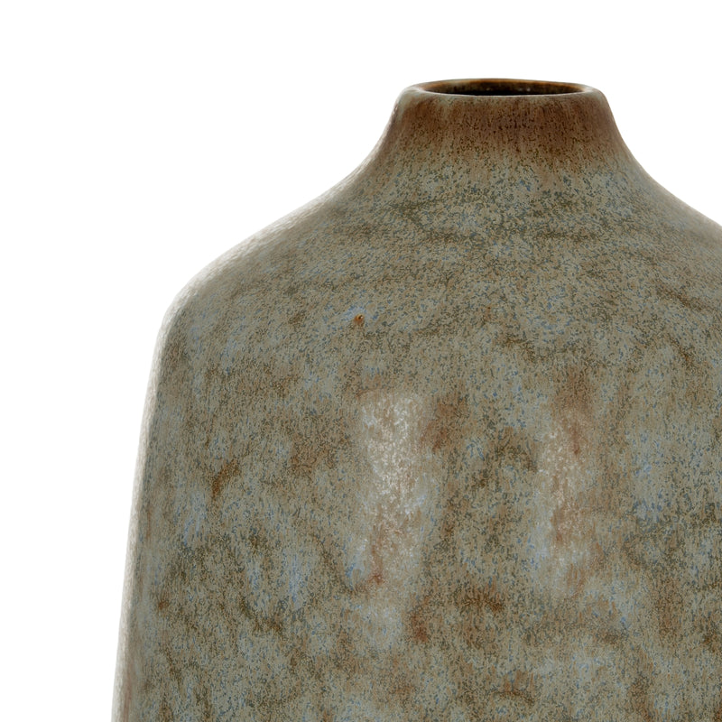 Tall Grey Ceramic Bottle Vase – 47cm, mottled grey glaze detail