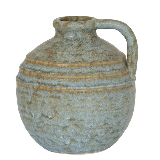 Grey Ceramic Jug Vase – 23cm, single jug vase front view