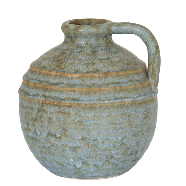 Grey Ceramic Jug Vase – 23cm, single jug vase front view