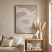 Clayre Textured Line Art in Wood Frame – 60 × 80cm, styled room view