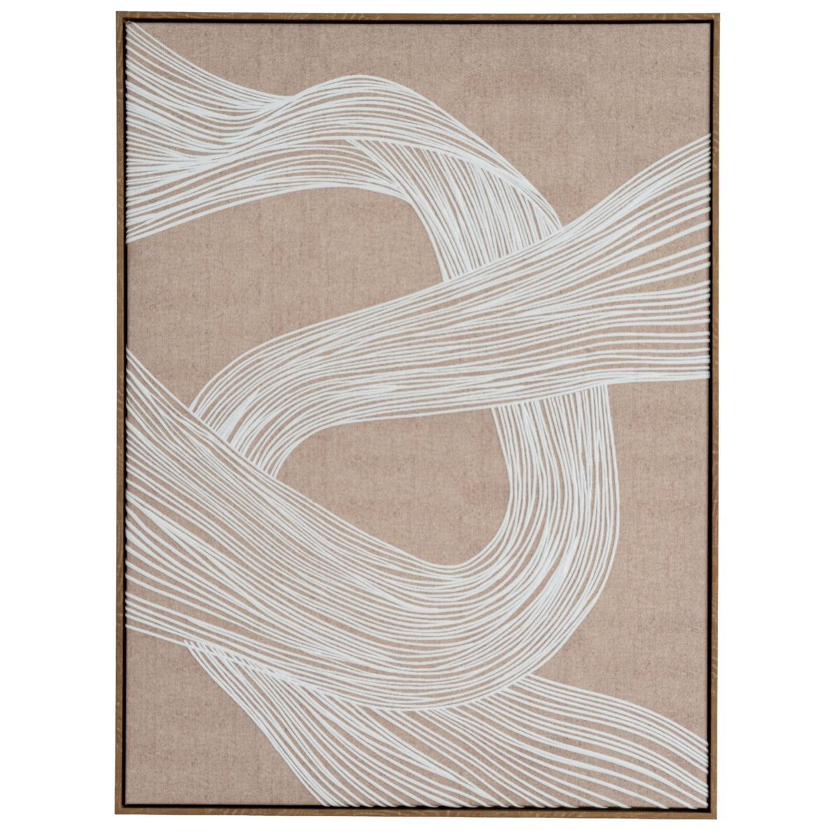 Clayre Textured Line Art in Wood Frame – 60 × 80cm, full artwork view