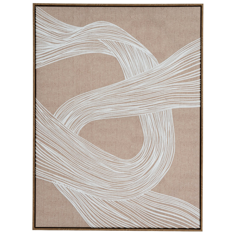 Clayre Textured Line Art in Wood Frame – 60 × 80cm, full artwork view