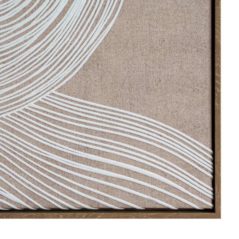 Clayre Textured Line Art in Wood Frame – 60 × 80cm, raised linework detail