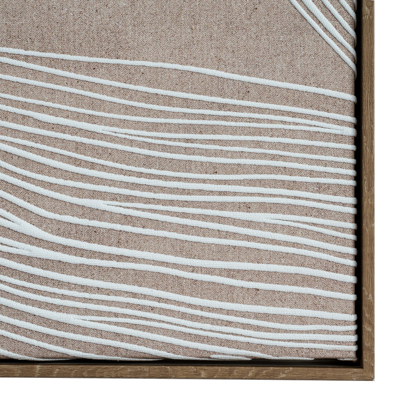 Lunora Textured Line Art in Wood Frame – 60 × 80cm, linework detail
