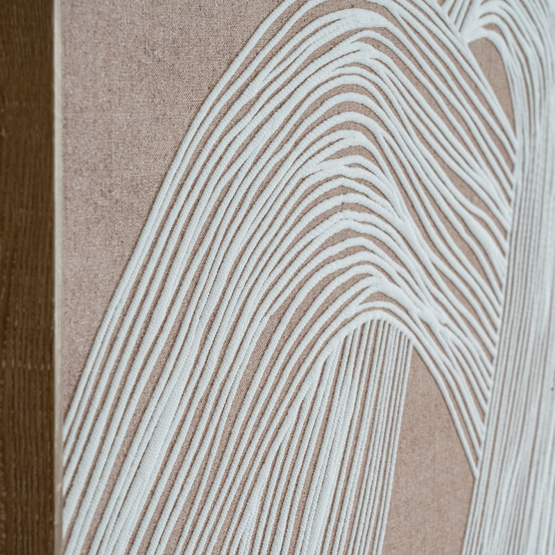 Lunora Textured Line Art in Wood Frame – 60 × 80cm, textured surface detail