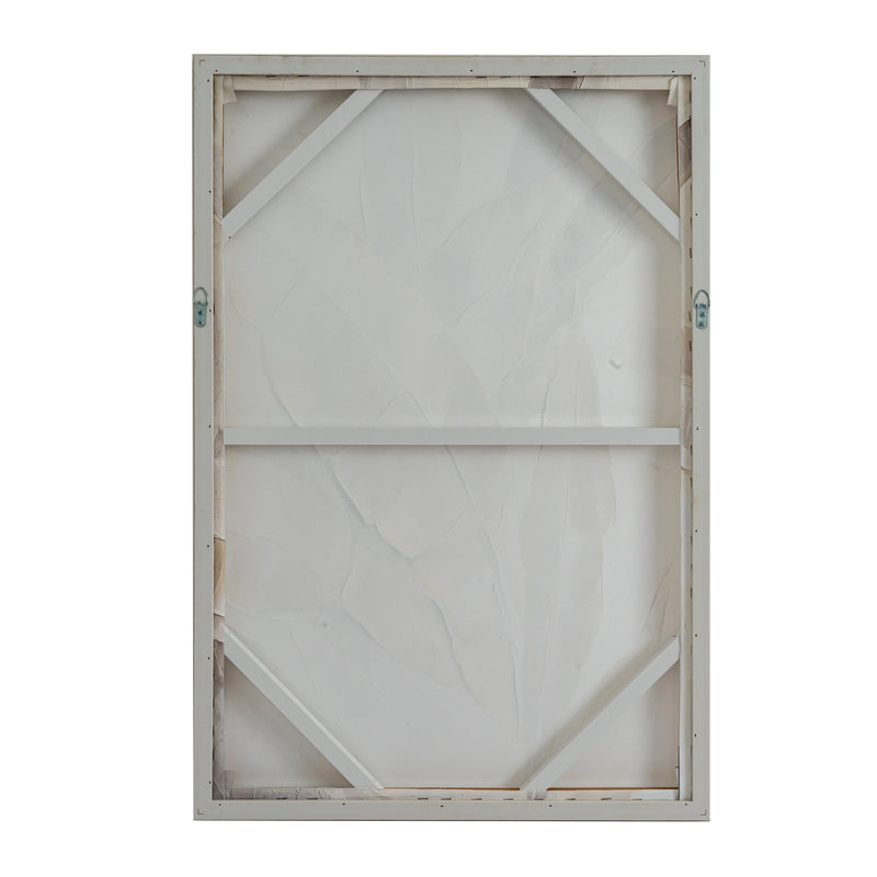 Lunora Textured Line Art in Wood Frame – 60 × 80cm, rear frame view