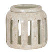 Wide White Ceramic Pillar Candle Holder – 24cm, single wide candle holder front view